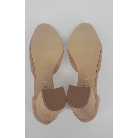 J Crew Beige Chunky Suede Pump Heels Size 9.5 - Picture 8 of 10